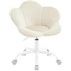 WOLTU Sedia da Scrivania per Bambini, Sedia Ufficio, Velluto, Beige | Ergonomica Girevole e Regolabile in Altezza con Rotelle, Seduta a Forma di Fiore per Studio, Camera da Letto