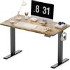 WALKINGDESK Scrivania Regolabile in Altezza, 100 x 60 cm Tavolo Elettrica con 2 Ganci, Standing Desk con Memoria per 4 Altezze, Scrivanie in Piedi in Casa con Piano Assemblato, Marrone Rustico