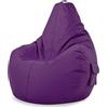 Green Bean© Poltrona a sacco con schienale 80x70x90cm - Sedia Gaming 230 litri di imbottitura accogliente, morbida, e lavabile - Cuscino pavimento Pouf Sgabello Poltrona da gioco Relax Viola