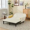 Luscriate Divano letto pieghevole con poggiatesta per piccoli spazi, divano Loveseat in corduroy, poltrona relax, divano gioco, comodo divano a terra per il soggiorno (Corduroy-2 posti, Avorio)
