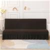 Odot Copridivano Senza Braccioli 1/2/3 Posti con Gonna, Elasticizzato Fodere, Coperture Divano Letto Pieghevole, Copridivano Regolabile, Copri Divano Anti Scivolo (M(160-190cm),caffè)