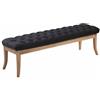 CLP Panca Design Chesterfield Ramses in Stoffa I Panchina Ingresso Capitonné Telaio Legno Chiaro I Panchina Fondo Letto Capitonné, Colore:Nero, Dimensione:150 cm