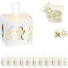 Ingrosso e Risparmio Bomboniere Comunione Set 10 Scatolina Cubo Bianco con Calice Intagliato Spighei Grano Bustine Confetti Bigliettino Personalizzabile Confettata Portaconfetti Bimbo Bimba Fai da Te