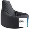 PATCH HOME Gamer Cuscino & Lounge Pouf per poltrona da gaming, pronto con imbottitura in polistirolo, adatto per interni ed esterni (antracite, Ø 65 cm x altezza 70 cm)