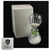 DLM Bomboniere DLM-29583-verde (Kit 6 Pezzi) Clessidra in Vetro con Fiore in Cristallo Tema Tempo per Nozze Comunione Cresima_Verde bomboniera