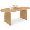 IDMarket - Tavolo da pranzo ovale japandi allungabile EDITH 6-10 persone in faggio effetto legno 160-200 cm