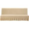 DOTBUY-SHOP Copridivano Senza Braccioli con Gonna, Tinta Unita Copridivano Clic Clac 1/2/3 Posti Elasticizzato Copridivano per Divano Letto Pieghevole Elastico (Giallo Crema,190~220cm)