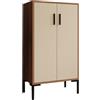MB Muebles Bonitos, Credenza piccola Lander L17, Stile Moderno, Madia bassa multiuso con 2 ante, Colore Noce e Beige, 60x110,5x30cm
