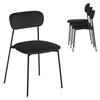 Lestarain Set di 4 Sedie da Pranzo, Sedie da Cucina Imbottite, Sedie da Toilette, per Sala da Pranzo Cucina Soggiorno, Gambe in Metallo, Velluto, Nero