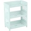 KLOVA Scaffale in plastica a 3 livelli, pieghevole, per il lavoro, per cosmetici, per il bagno, la cucina, pieghevole per la cucina