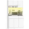 Hzuaneri Credenza Cucina Alta, Multipresa e Striscia LED, Bianco