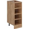 Vicco Scaffale da cucina R-Line, Rovere dorato, 30 cm | Vano a giorno · Senza piano di lavoro · Piedini regolabili in altezza · 3 Ripiani · ✓ Tutto a portata di mano
