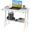 nwixbqoqn Scrivania per Computer 80 x 50 x 73 cm, Piccola Scrivania con Ripiano Inferiore, Piccola Scrivania per Ufficio, Ufficio Domestico, Bianco