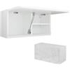 PLATAN ROOM - Armadietto da bagno, larghezza 80/120/160/200/240 cm, mobiletto da bagno pensile con anta ribaltabile (bianco opaco o marmo lucido 60 x 30 x 25 cm)