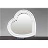 Gicos Specchio in plastica Forma Cuore 40 cm da Parete Bianco Shabby Chic QEN-674327