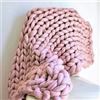 AOBUJDUB Coperta a Maglia Grossa Fatta a Mano, coperta ultra morbida lavorata a maglia fatta a mano, caldo e accogliente per divano letto, coperta lavorata a maglia(Pink,80 * 100cm)