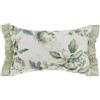 Blanc Mariclo Cuscino arredo Rettangolare in Misto Cotone Fiori Bianco/Verde con Gala, Shabby Chic L'erborista 30x50 cm