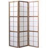 PEGANE Paravento Giapponese Shoji in Legno Marrone di 3 Pannelli