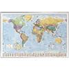 1art1 Carte Stampa e Cornice (Plastica) - Mappa del Mondo Politico con Bandiere (91 x 61cm)