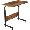 sogesfurniture - Tavolino ausiliario con ruote, colore marrone vintage