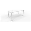 FBasic Scrivania Operativa Ufficio - Struttura metallo BIANCO e Piano legno BIANCO - 160x80x74
