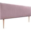 DHOME Testiera in similpelle o tessuto AQUALINE Liscia e con gambe Testiera per letto imbottita Testiera per letto imbottita (Tessuto Rosa, 145cm con Gambe, (Lits 120/135/140))