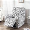 Morbuy Copripoltrona Relax Reclinabile Elasticizzato 4-Pezzo, Motivi Moda Fodera per Poltrona Universale 1 Posto con Braccioli, Lavabile Coprisedile Fodere per Poltrona (Bianco)