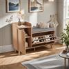 DAHUEN Scarpiera, scarpiera ingresso, con 3 scomparti(2 scomparti e 1 ripiano nascosto), ripiano regolabile a 2 posizioni, 80 x 24 x 118,5 cm, bianco (naturale)