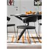 Connubia 2 Sedie New York CB1022 Struttura P15 mt. NERO OPACO Sedile 683 pelle NERO