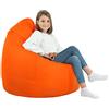 Italpouf Poltrona Sacco XL, Interno, Ecopelle, Adulti e Bambini, Riempimento Perle Polistirolo, Arancione, 115x90 cm