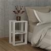 Dose of Modern Homitis - Comodino Lonie, Decorazione in Legno, Bianco, 30 x 30 x 55 cm