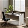 Linea Azzurra Scrivania Ufficio Olmo Made in Italy H74xL200xP80 Tavolo da Lavoro per Ufficio e Soggiorno Elegante e Facile da Montare