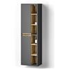 Livinity Armadio per il bagno Vomano, Antracite, 50 x 170 cm | con ante e vani a giorno