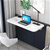 Generic Tavolo pieghevole da parete, salvaspazio, scrivania da studio e tavolo da pranzo, scrivania compatta per computer, per casa, ufficio, soggiorno, camera da letto, bianco, 80 x 25 cm
