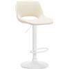 CLP Sgabello da bar Camden I rivestito in similpelle, Colore:crema, Materiale base:Metallo bianco opaco