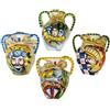 SICILIA BEDDA CAPACI Mezza Quartara/Anfora da Appendere, Ceramica Caltagirone - h 15 x 14 cm ca. (1Unità) Decoro Casuale