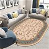 Rururug Tappeti Ovale Grandi Dimensioni Antiscivolo Lavabile Tappeto Beige floreale vintage Tappeto Cameretta Divano Corridoio Sala Pranzo Cucina 90 x 200 cm