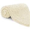 Poligono Tappeto Bagno in Microfibra, Tappeto Pelo Lungo 50x80 cm, Tappetini per WC, Morbido, Antiscivolo,Beige
