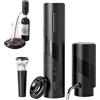 PORFOYO Set di cavatappi elettrico per vino, 4 in 1, cacciavite elettrico con apribottiglie ricaricabile, ventilatore ricaricabile, tagliafoglio, tappo sottovuoto