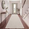 Paco Home Tappeto da soggiorno moderno a pelo corto stile scandinavo Japandi Panglao Monocolore Effetto alto-basso Motivo astratto Effetto 3D Vello morbido Crema, Dimensione:80x150 cm