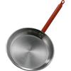 GREGORIOSTORE Padella in Ferro Spazzolato con Manico Rosso Ergonomico, Rotonda, per Spaghetti e Wok, Uso Professionale (40 cm)