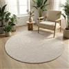Carpetsale24 Tappeto Rotondo 200 cm Crema Tinta Unita Bouclé Anelli Stile Scandinavo Moderno Morbido Resistente Facile da Pulire Grande Tappeto per Soggiorno Sala da Pranzo Camera
