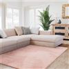 Interiyou Tappeto salotto pelo corto Fargo - 80x150 cm Rosa - Morbid in pelliccia sintetica - Lavabile e antiscivolo - Corto e soffice