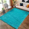 Carpettex Shaggy Tappeto Salotto Moderno 140 x 200 cm Turchese - Tappeto per scendiletto Camera da Letto, Soggiorno y Cucina - Tappeto Fluffy y Morbido, facile manutenzione, Monocromatico
