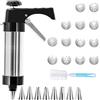Generico Pressa per Biscotti, Pistola Sparabiscotti con 13 Stencil e 8 Beccucci, Macchina per Biscotti, Sparabiscotti Professionale, Pressa per Pasticceria