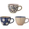 Bloomingville Eviaya - Set di 3 tazze, in gres porcellanato, dimensioni: 9,5 x 7 cm, 290 ml