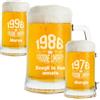 Lasertricks Boccale Birra Personalizzato con Anno a Scelta - Regalo Uomo Compleanno 18 20 30 40 50 60 Anni - Incisione Laser Permanente - Idea Regalo Originale per Lui 500 ml