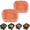 Loveuing [2 Pezzi]Loveuing Teglia Silicone Friggitrice ad Aria-Quadrato-Riutilizzabile Teglie Friggitrice Aria-Facile Pulire Contenitore Friggitrici Aria da 5,5 L a 7,6 L-Accessori Friggitrice ad Aria-21.6cm