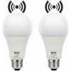 Vanpus LED Lampada con Sensore di Movimento e Crepuscolare - 10W 2700K Bianco Caldo, Auto Accensione/Spegnimento per Garage, Corridoi, Giardini Esterni (2 Pezzi)