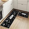 HSGLGNA Set di 2 tappeti da cucina antifatica, tappetini da cucina per la decorazione della casa e l'ufficio, impermeabili, antiscivolo, tappetini da cucina comodi (Utensili Da Cucina C, 43x75+43x150cm)